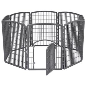 lot 37749 image: IRIS IndoorOutdoor Plastic Pet Pen - Gray - 34