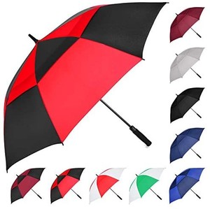 lot 37750 image: MRTLLOA Automatic Open Golf Umbrella, Canopy Vented Windproof Waterproof Stick Rain Golf Umbrellas for Men and Women