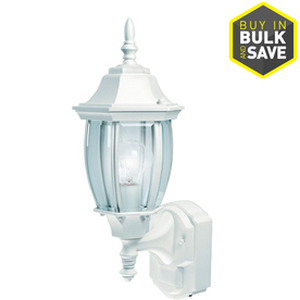 lot 22504 image: Secure Home Alexandria 18.5-in H White Motion Activated Outdoor Wall Light