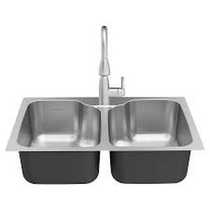 lot 22522 image: american standard fairacres double bowl sink stainless steel