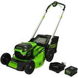 lot 22543 image: green works pro lawn mower with 2battery and 1charger