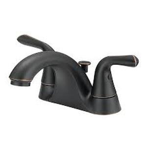 lot 22545 image: Project Source Oil Rubbed Bronze 2-handle 4-in Centerset Watersense Faucet