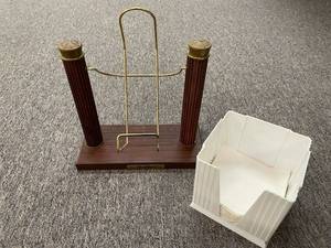 lot 7 image: LOT Crown Royal Bottle Holder & Seagrams Napkin Dispenser