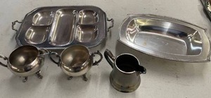 lot 49 image: LOT (6) Misc Silver Plated Pieces