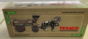 lot 64 image: Texaco 1991 Horse & Tanker Die Cast Metal Coin Bank