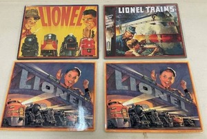 lot 90 image: (4) Metal Lionel Sign