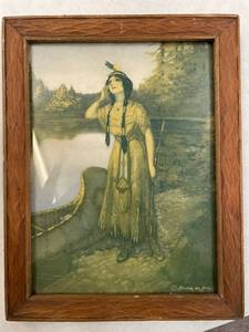 lot 122 image: Walter De Maris Native Print Girl - SIGNED
