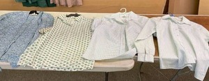 lot 146 image: (4) Vintage Girl Scout Leader Shirts Long Sleeve Short Sleeve - Green Striped