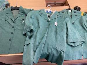lot 157 image: (3) Girl Scout Adult Uniform Suit Tops
