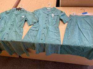 lot 159 image: (2) Girl Scout Junior Uniform Dresses, (1) Skirt
