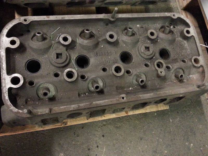 lot 1448 image: This early single 354 Chrysler Hemi V8 cast iron cylinder head is 1 of 5 auction lots of the Hemi heads I have listed this week.