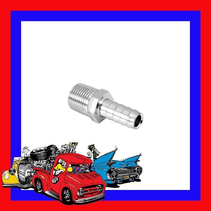 lot 9030-3 image: Chrome Holley Fuel pressure regulator 38 hose to 38 NPT also fuel pump fitting.