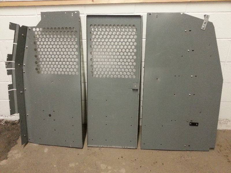 lot 1462 image: 3 piece HD steel universal van cargo divider with adjustable holes and vented for your prisoners, girl friend