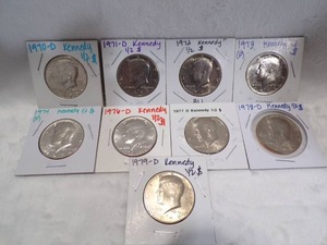 lot 3933 image: Kennedy Coins (9 ea)