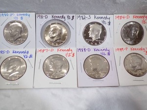 lot 3934 image: Kennedy Coins (8 ea)
