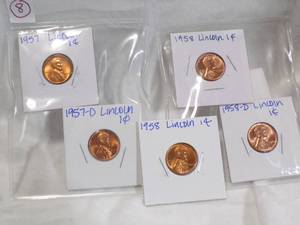 lot 3937 image: Lincoln Coins (5 ea)