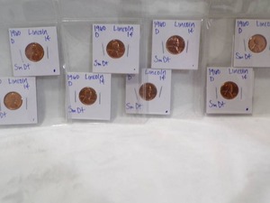 lot 3938 image: Lincoln Coins (8 ea)