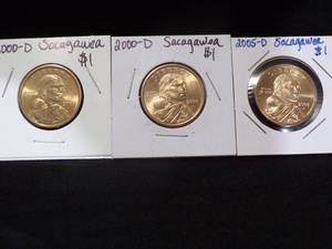 lot 3943 image: Sacagawea Coins (3 ea)