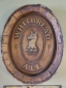 lot 3002 image: Whitebread Ale Wooden Oval Wall Decor