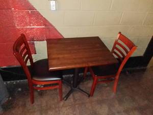 lot 1027 image: Small Pub Table With 2 Chairs