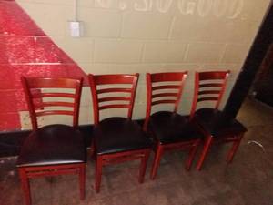 lot 1046 image: Set of 4 Wood Dining Chairs