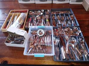 lot 1056 image: Nice Mega Lot Of Silverware And Other Utensils