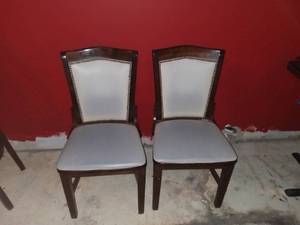 lot 1083 image: Pair of Dining Chairs With Brass Tack Accents By GAR