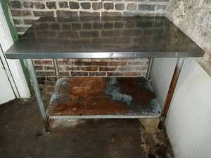 lot 1097 image: Industrial Kitchen Prep Table In Decent Shape