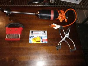 lot 1111 image: Nice Little Kitchen Lot Industrial Hand Mixer Tested And Working Meat Tenderizer Etc