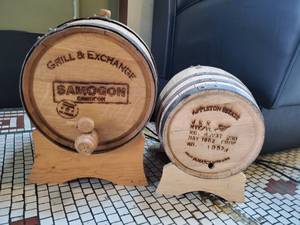 lot 2541 image: Lot of 2 Cool Beer Barrel Decor