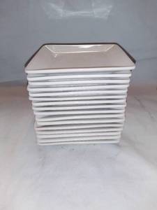 lot 2684 image: Lot of 16 Buffalo Bright White Porcelain 5 Inch Square Plates