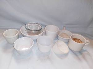 lot 2695 image: Lot of 19 Miscellaneous Small Glass Ramikens Coffee Cups Bowls Etc.