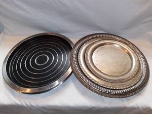 lot 2799 image: Lot of 6 Metal Miscellaneous Serving Platters
