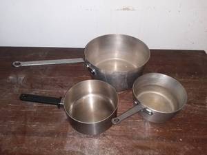 lot 2822 image: Lot of 3 Stainless Steel Cooking Pots