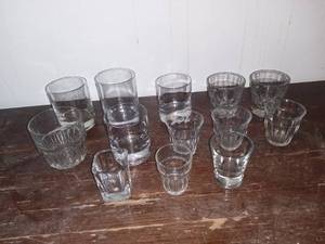 lot 2828 image: Lot of 13 Miscellaneous Glass Scotch and Shot Glasses