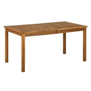 lot 3210 image: 60 Acacia Wood Patio Simple Dining Table - Brown