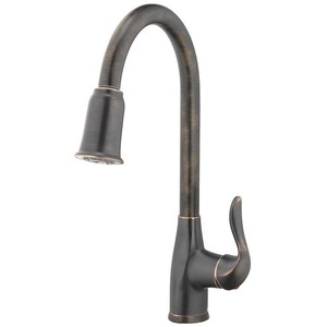 lot 3233 image: Home2o Zinnia 1 - Handle Deck Mount Pull Down Kitchen Faucet - Model H70K-51D-ORB