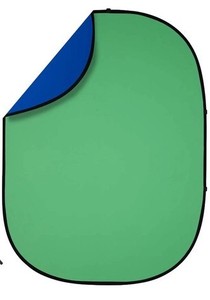 lot 3235 image: Neewer Reversible & Collapsible Green Screen Background with Case (5 x 7 GreenBlue)