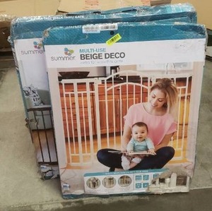 lot 3322 image: Lot Of 2 Baby Gates - Summer Brand - White & Brown