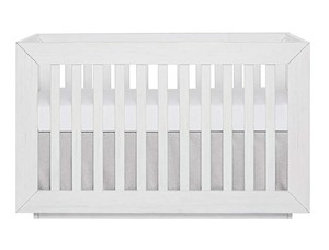 lot 3328 image: Evolur Maddox Modern Crib - Weathered White - 3 in 1