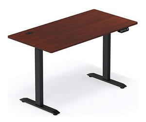 lot 3331 image: Shw 55-inch Large Electric Height Adjustable Computer Desk 55 X 28 - Cherry Finish