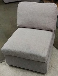 lot 3238 image: from Liola Home - Light Grey Linen Armless Chair - Assembled & Ready to Go