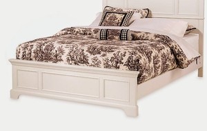 lot 3241 image: Home Styles Naples Queen Bed Footboard & Side Rails in Off White