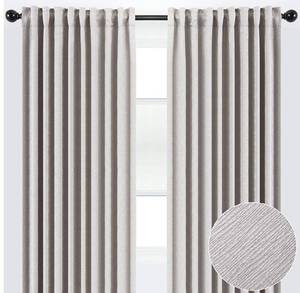 lot 3252 image: Chanasya 2-Panel Solid Embossed Elegant Textured Curtains for Windows - Luxurious Partial Room Darkening Window Treatment Drapes for Privacy & Decor - 52 x 108 Long - Silver (4 Panels)