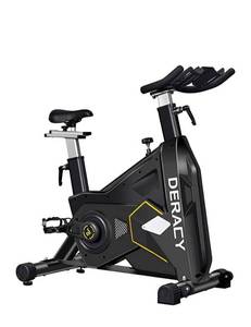 lot 3440 image: DERACY Indoor Exercise Bike Cycling Stationary Bike, Heavy Duty, Friction-Resistance One-Piece Design, Adjustable Handlebar and Seat, Exercise Bike for Home Gym Workout