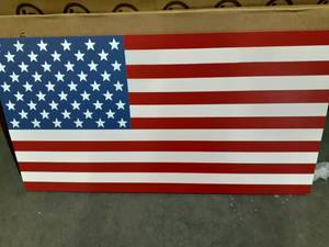 lot 3444 image: Wooden American Flag