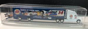 lot 1088 image: New In Display Case Tony Stewart #14 Burger King 164 Scale Tractor Trailer Truck with Car