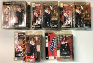 lot 1095 image: Five New In Package Tony Stewart Action McFarlane Figurines - Home Depot & More - All Five One Money