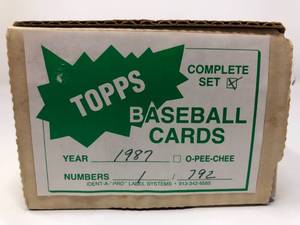 lot 1112 image: Complete  1987 Topps Set - 792 Baseball Cards - Bo Jackson, Barry Bonds, Mark McGwire & More