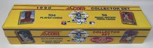 lot 1122 image: Complete Factory Sealed 1990 Score Set - 704 Baseball Cards - With Frank Thomas Rookie & Bo Jackson Shoulder Pads & Bat Baseball Card